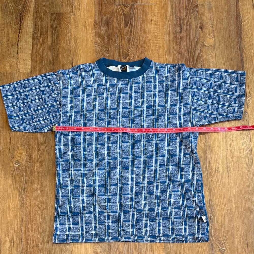 Vintage Bugle Boy Men's Geometric Pattern Cotton T-Shirt (Size: Large)